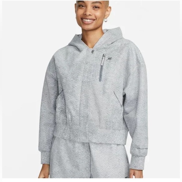 New Nike Forward hooded Bomber Jacket Women's Oversized sz XL - Picture 1 of 13